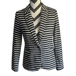 Chico's Black & White Striped Blazer, Size 0 (US S/4)